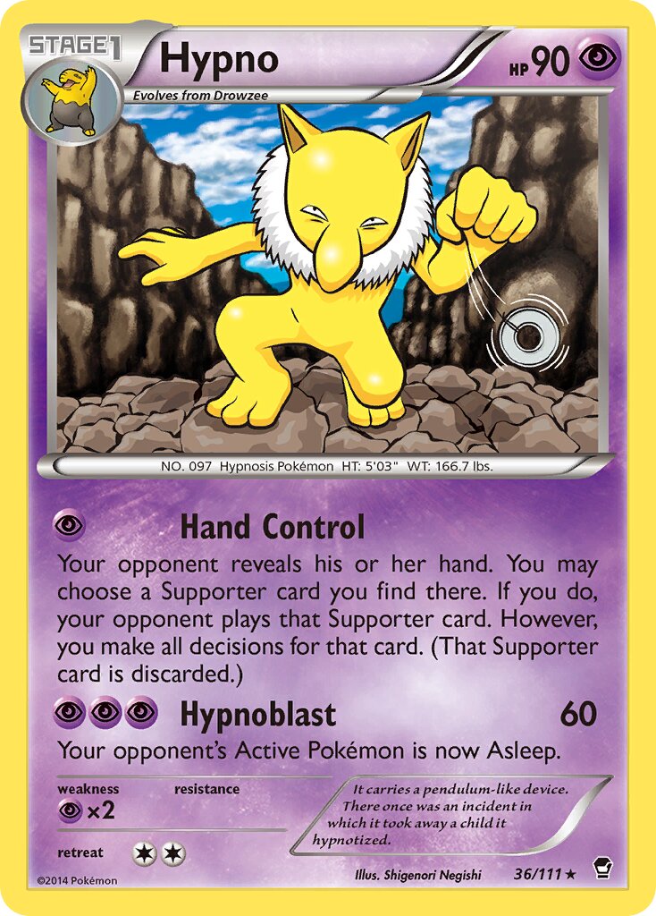 Hypno 036/111 — Furious Fists (English Pokémon TCG card)