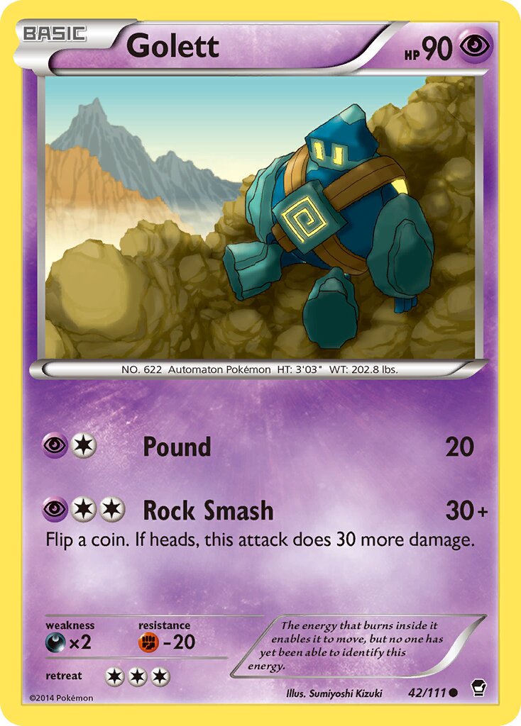 Golett 042/111 — Furious Fists (English Pokémon TCG card)