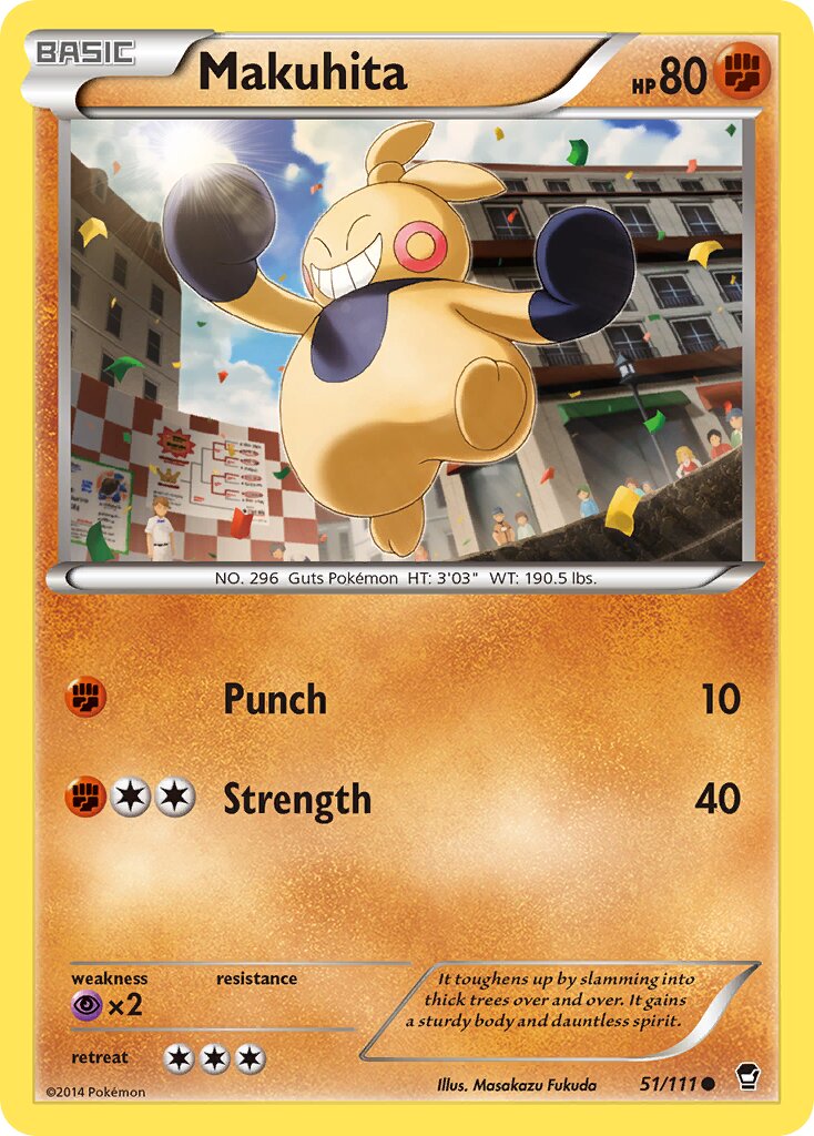 Makuhita 051/111 — Furious Fists (English Pokémon TCG card)