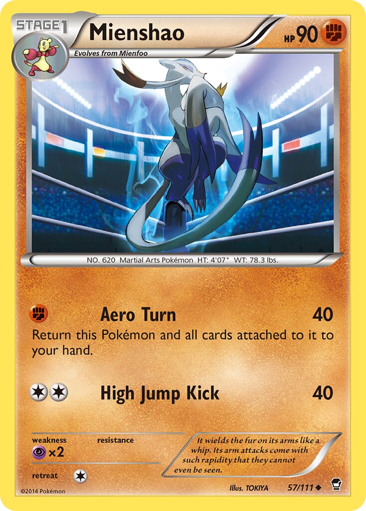 Mienshao 057/111 — Furious Fists (English Pokémon TCG card)