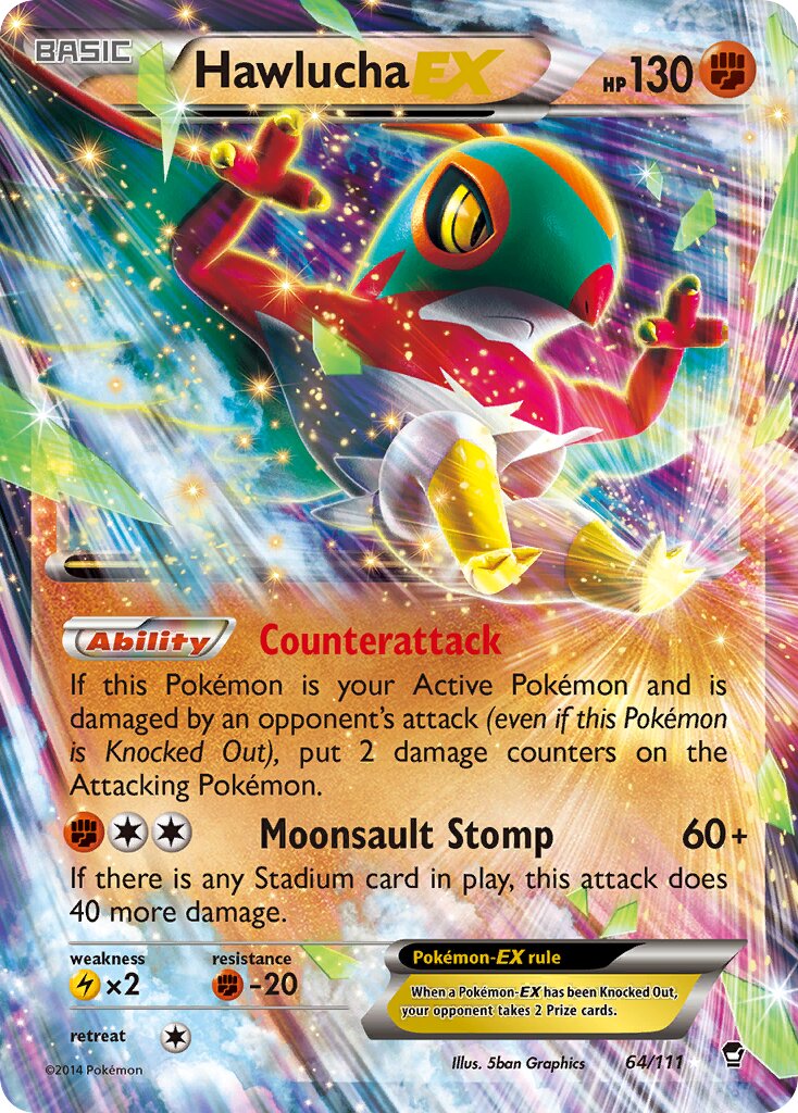 Hawlucha-EX 064/111 — Furious Fists (English Pokémon TCG card)