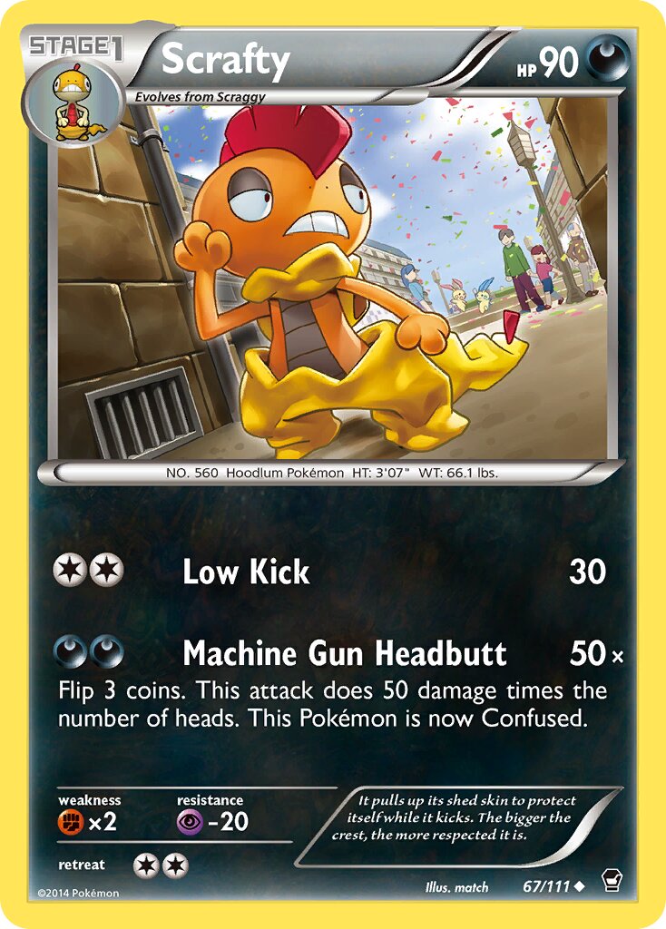 Scrafty 067/111 — Furious Fists (English Pokémon TCG card)