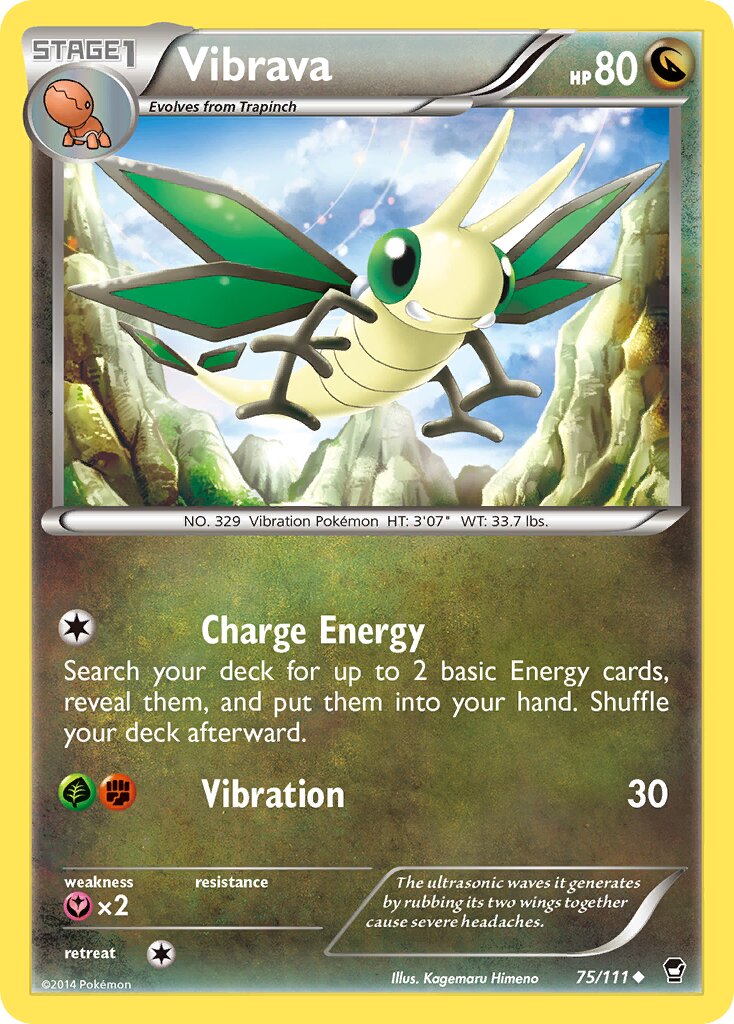 Vibrava 075/111 — Furious Fists (English Pokémon TCG card)