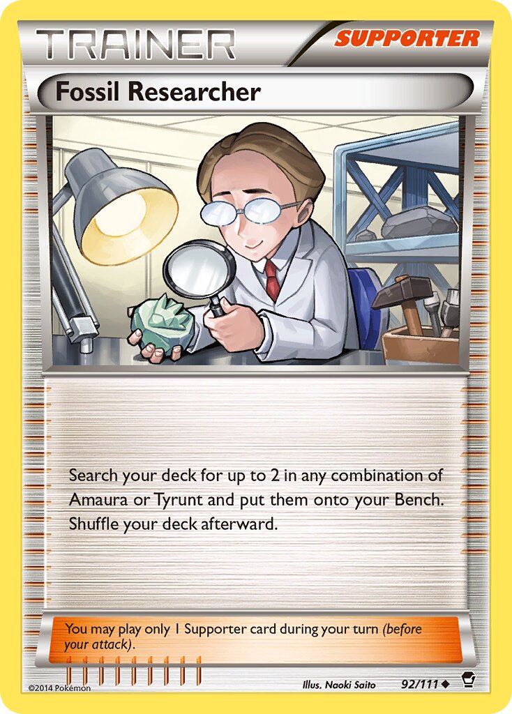Fossil Researcher 092/111 — Furious Fists (English Pokémon TCG card)