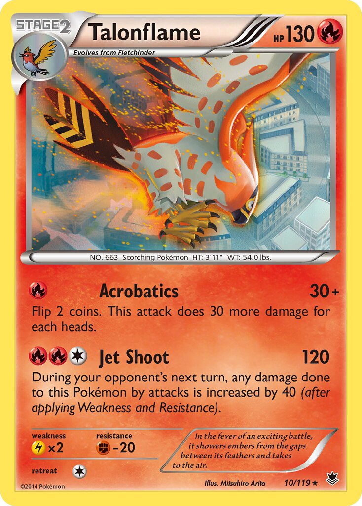 Talonflame 010/119 — Phantom Forces (English Pokémon TCG card)