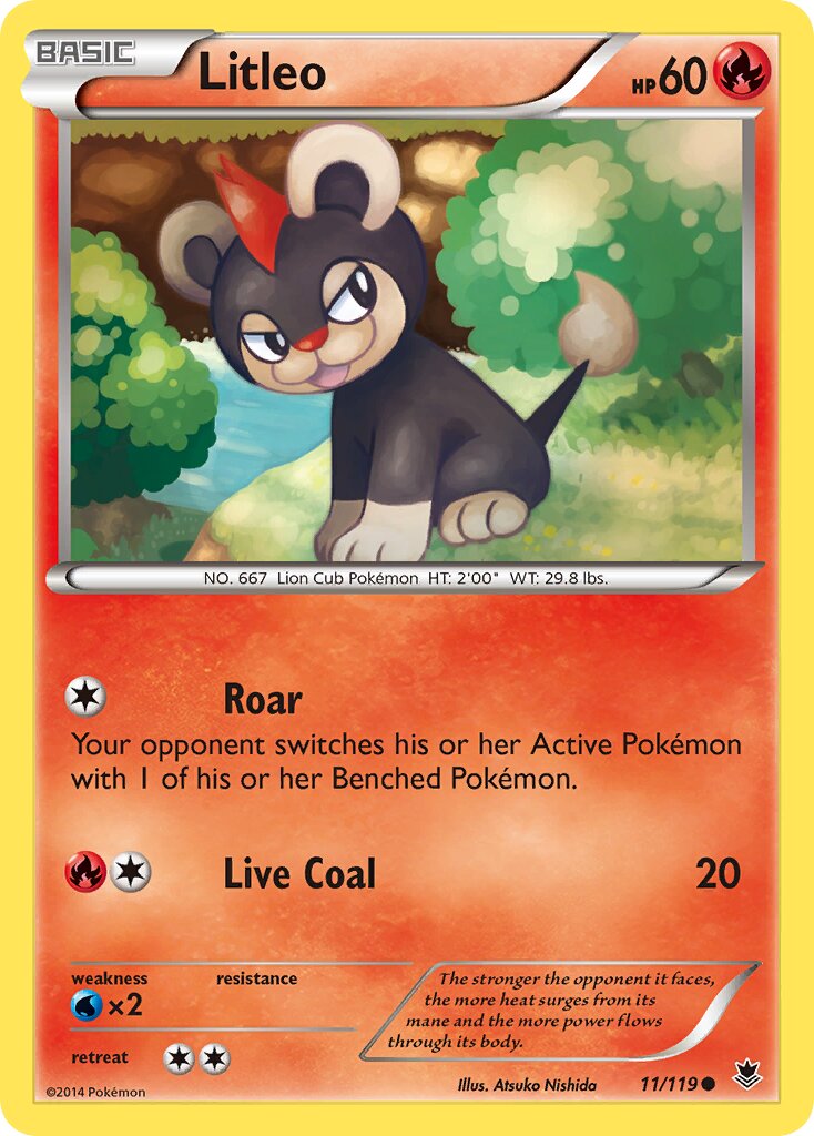 Litleo 011/119 — Phantom Forces (English Pokémon TCG card)