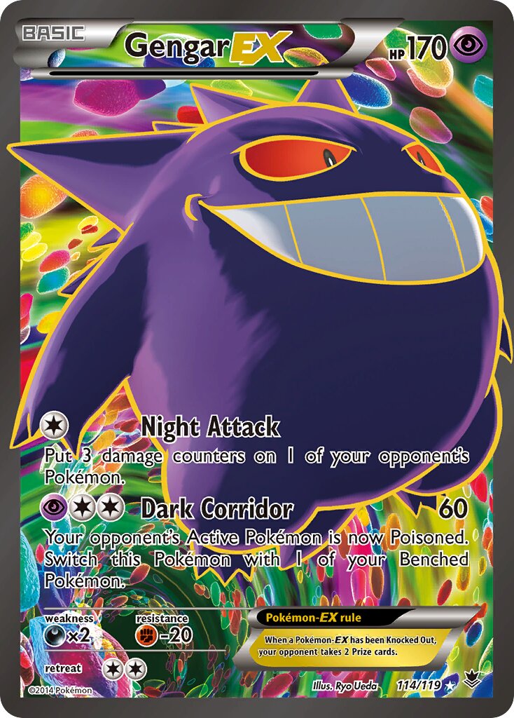 Gengar-EX 114/119 — Phantom Forces (English Pokémon TCG card)