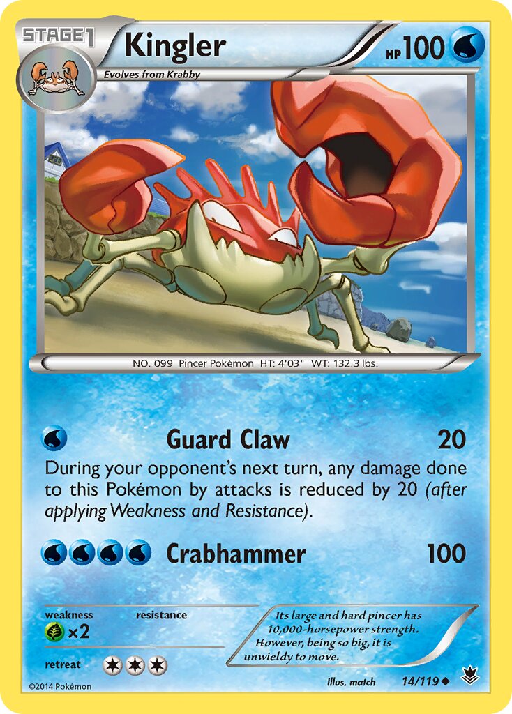 Kingler 014/119 — Phantom Forces (English Pokémon TCG card)