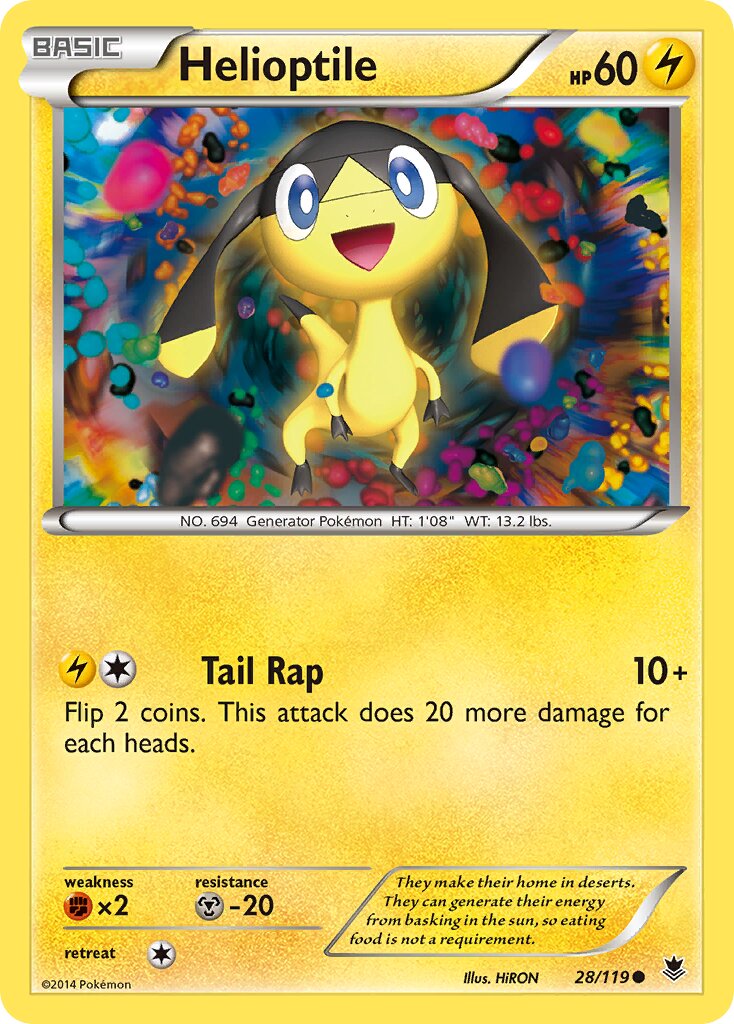 Helioptile 028/119 — Phantom Forces (English Pokémon TCG card)
