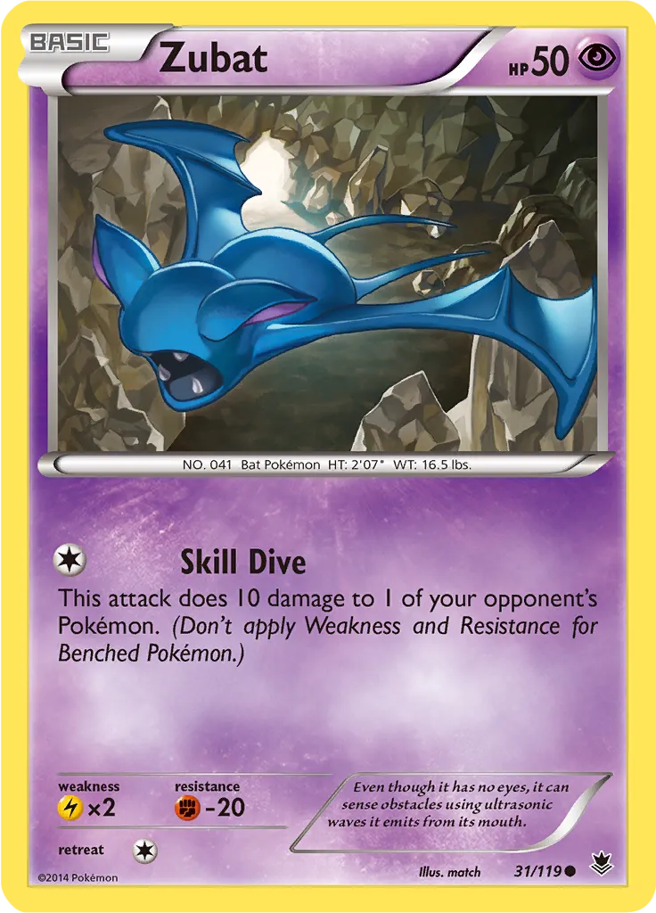 Zubat 031/119 — Phantom Forces (English Pokémon TCG card)