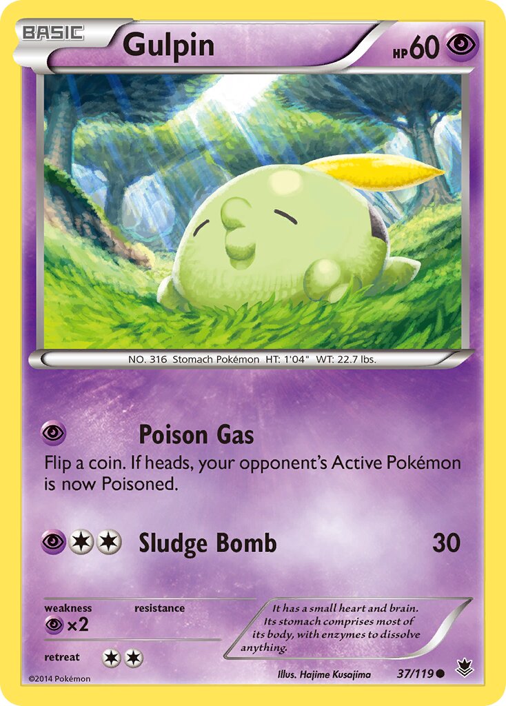 Gulpin 037/119 — Phantom Forces (English Pokémon TCG card)
