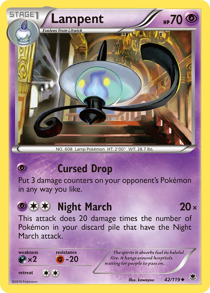 Lampent 042/119 — Phantom Forces (English Pokémon TCG card)