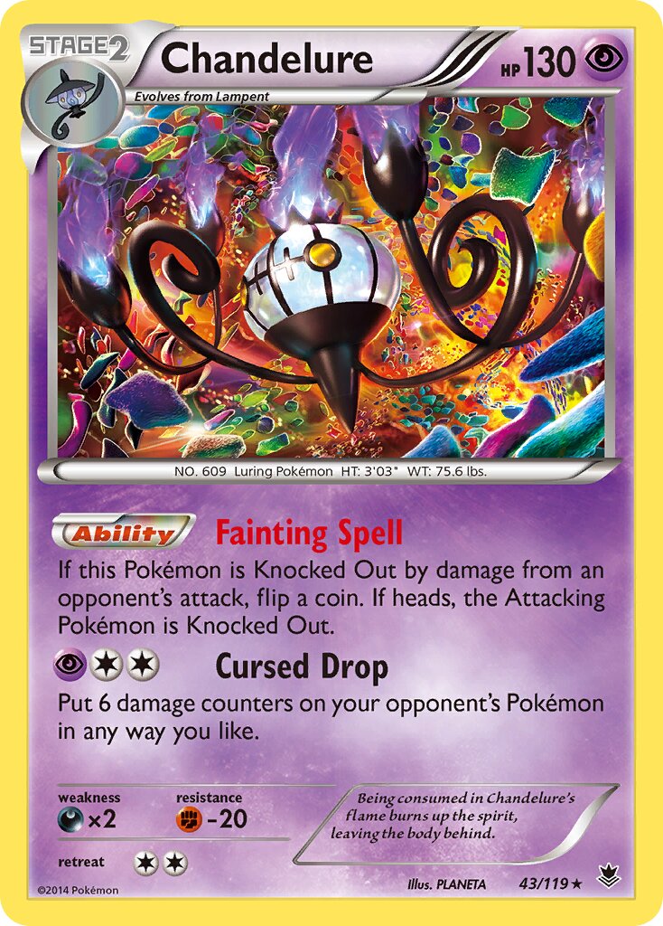 Chandelure 043/119 — Phantom Forces (English Pokémon TCG card)