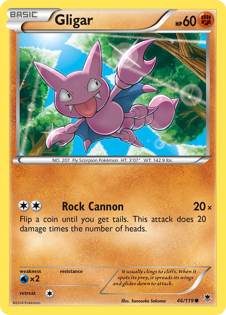 Gligar 046/119 — Phantom Forces (English Pokémon TCG card)