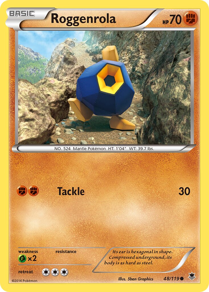 Roggenrola 048/119 — Phantom Forces (English Pokémon TCG card)