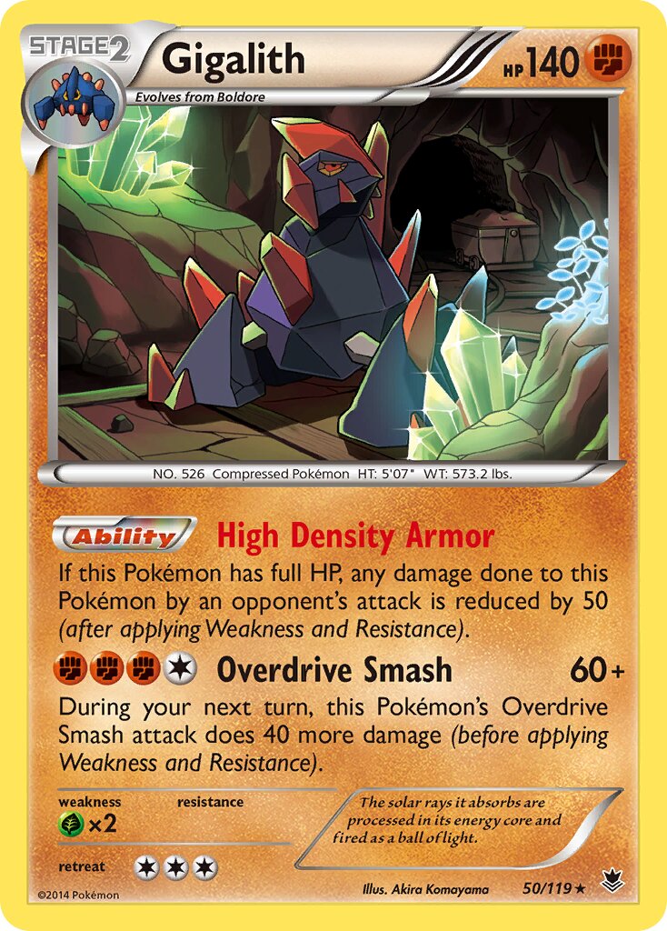 Gigalith 050/119 — Phantom Forces (English Pokémon TCG card)