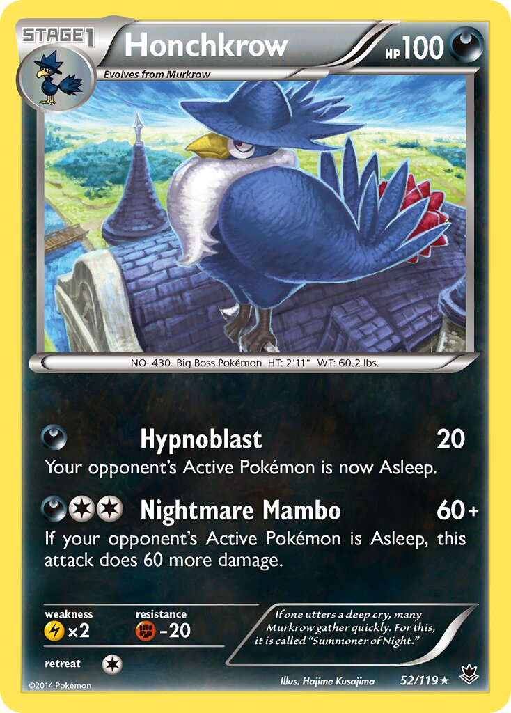 Honchkrow 052/119 — Phantom Forces (English Pokémon TCG card)