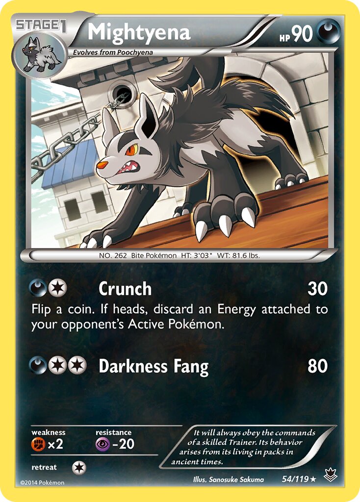 Mightyena 054/119 — Phantom Forces (English Pokémon TCG card)