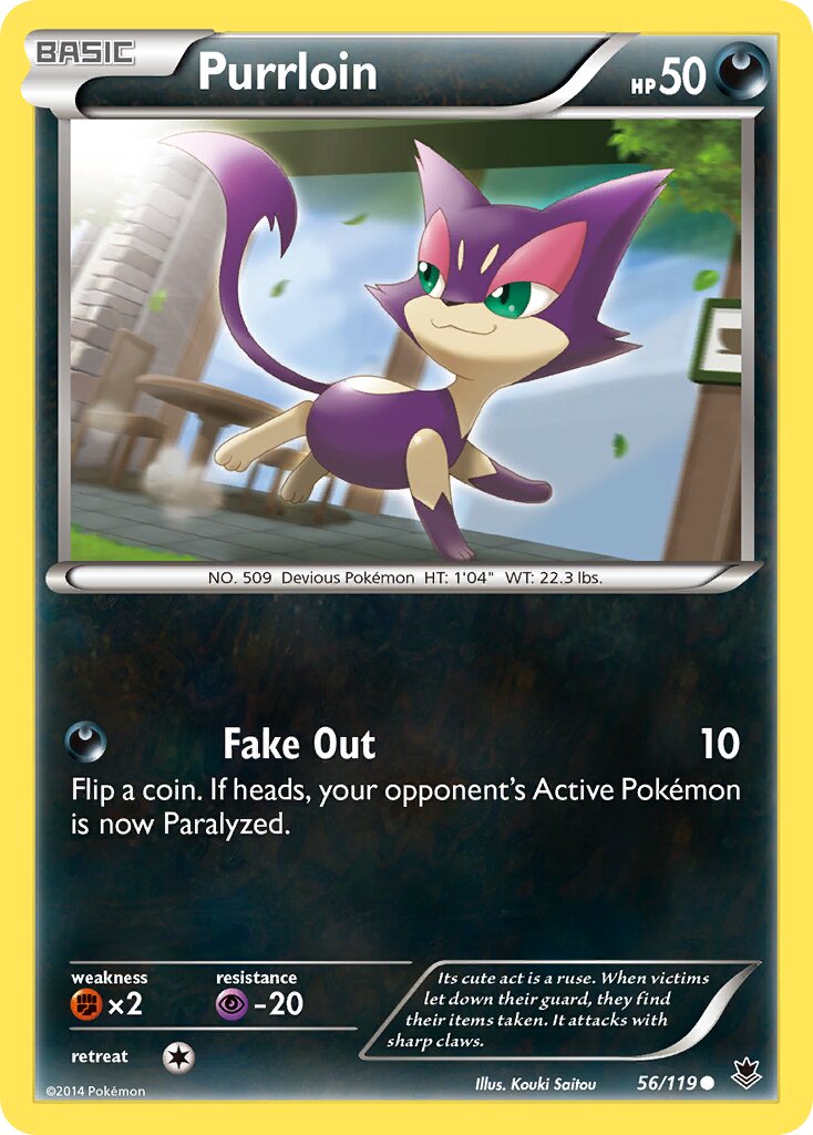 Purrloin 056/119 — Phantom Forces (English Pokémon TCG card)