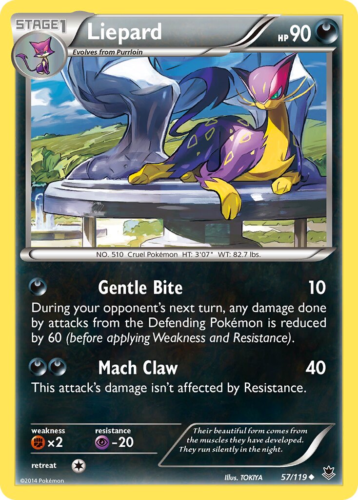 Liepard 057/119 — Phantom Forces (English Pokémon TCG card)