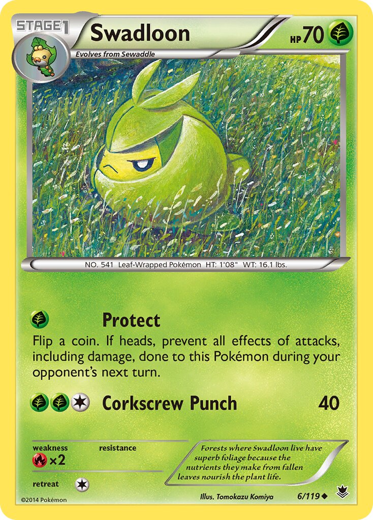 Swadloon 006/119 — Phantom Forces (English Pokémon TCG card)