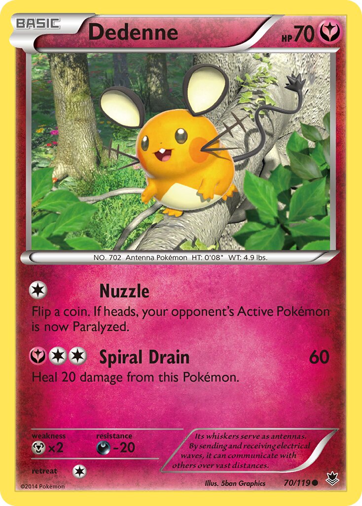 Dedenne 070/119 — Phantom Forces (English Pokémon TCG card)