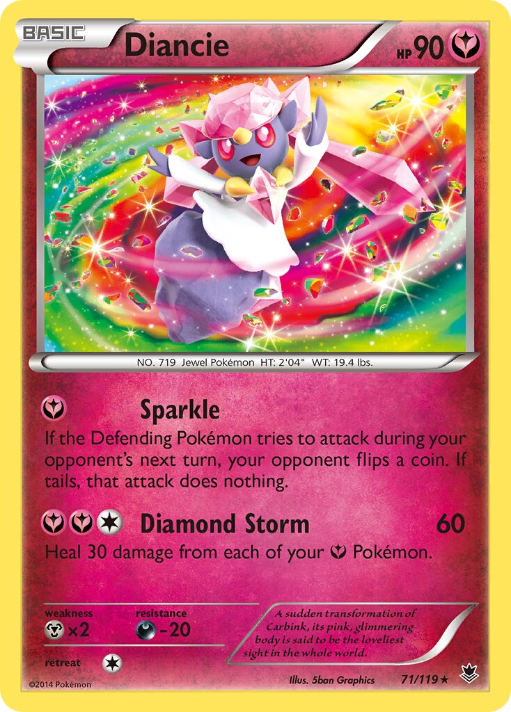 Diancie 071/119 — Phantom Forces (English Pokémon TCG card)