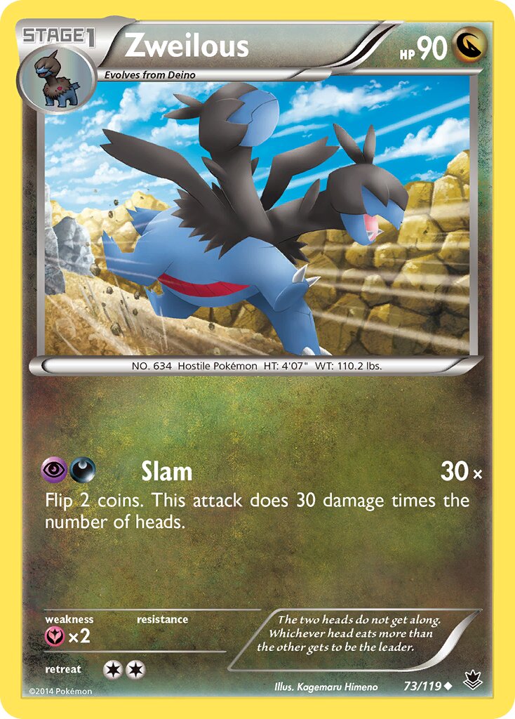 Zweilous 073/119 — Phantom Forces (English Pokémon TCG card)