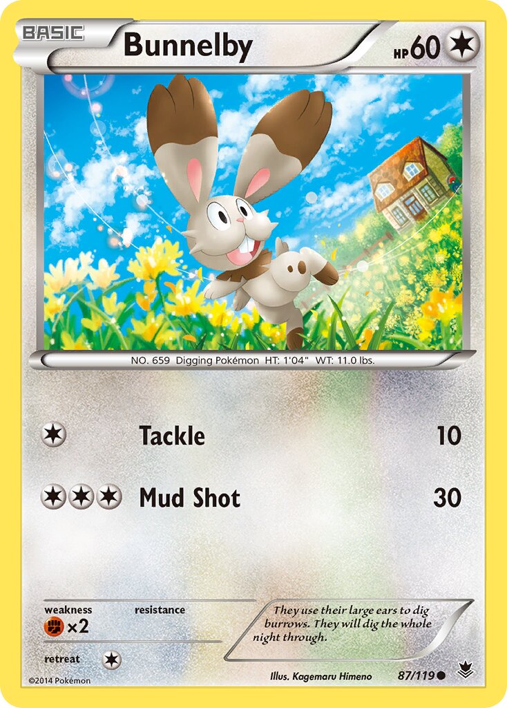 Bunnelby 087/119 — Phantom Forces (English Pokémon TCG card)