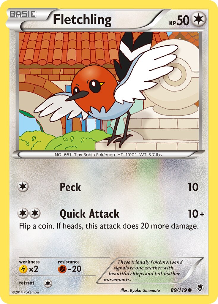 Fletchling 089/119 — Phantom Forces (English Pokémon TCG card)