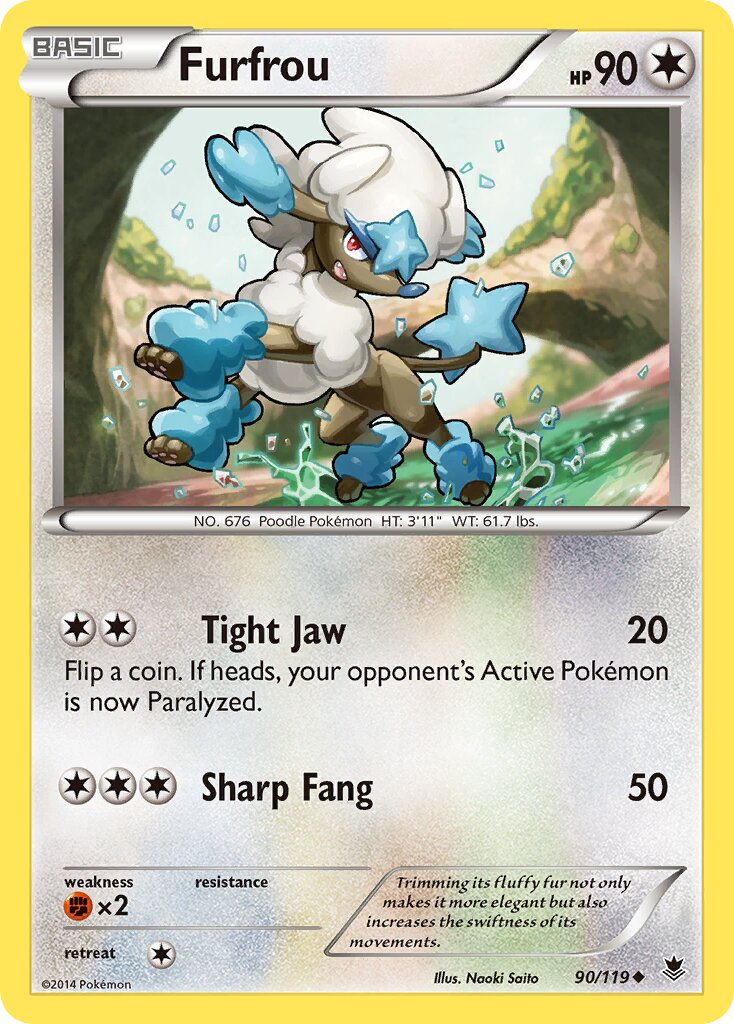 Furfrou 090/119 — Phantom Forces (English Pokémon TCG card)