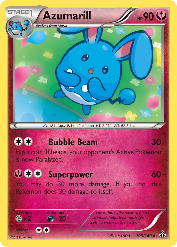 Azumarill 103/160 — Primal Clash (English Pokémon TCG card)