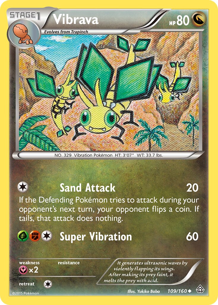 Vibrava 109/160 — Primal Clash (English Pokémon TCG card)