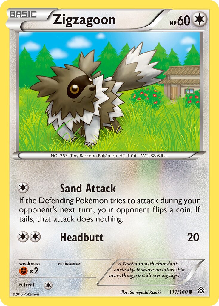 Zigzagoon 111/160 — Primal Clash (English Pokémon TCG card)