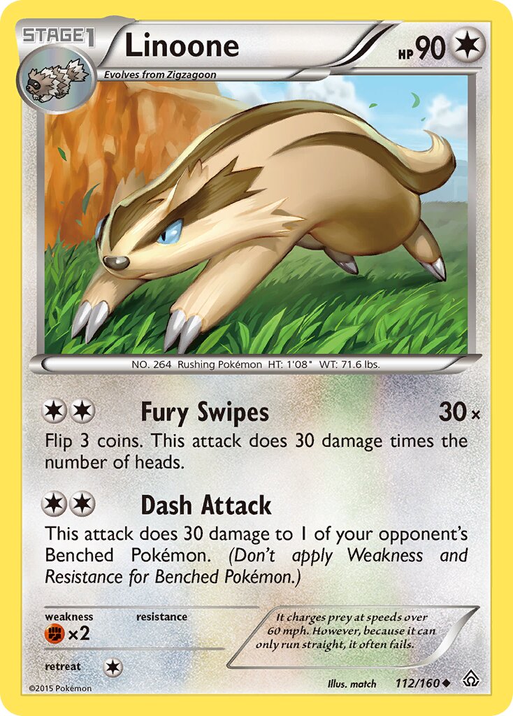 Linoone 112/160 — Primal Clash (English Pokémon TCG card)