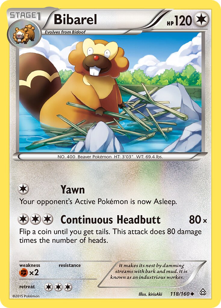 Bibarel 118/160 — Primal Clash (English Pokémon TCG card)