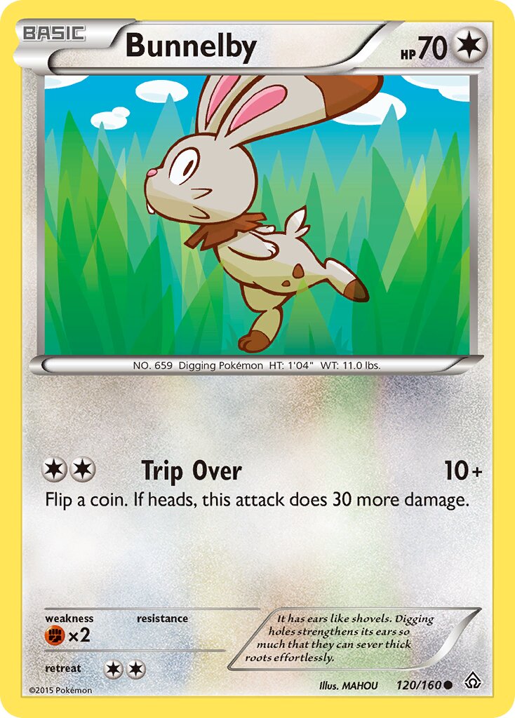 Bunnelby 120/160 — Primal Clash (English Pokémon TCG card)