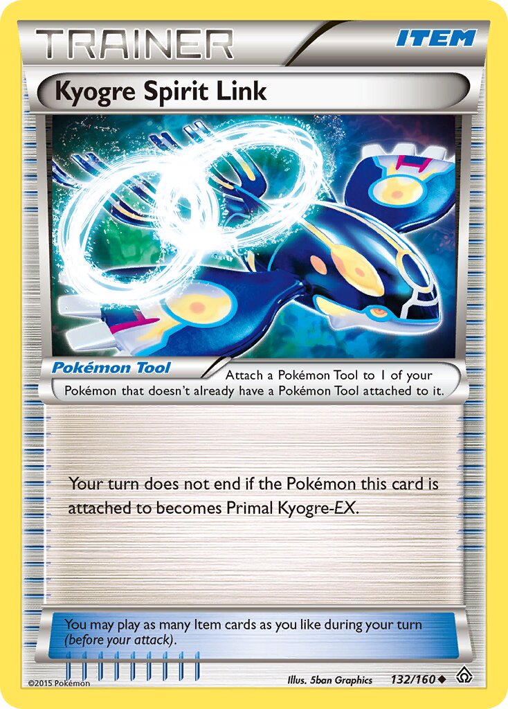 Kyogre Spirit Link 132/160 — Primal Clash (English Pokémon TCG card)