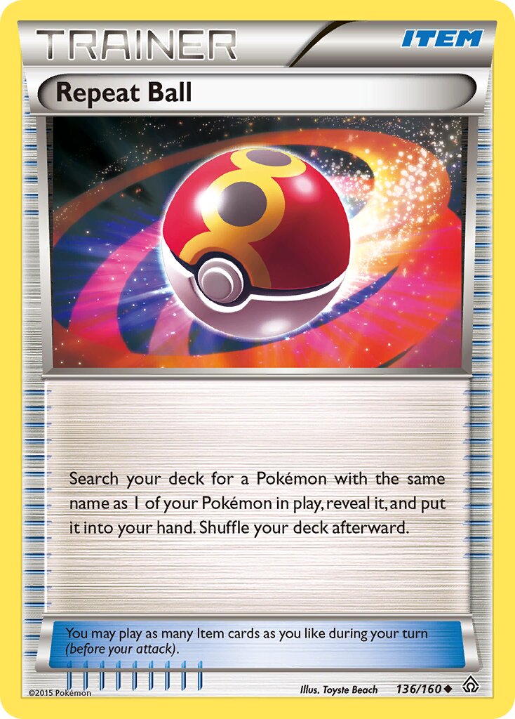 Repeat Ball 136/160 — Primal Clash (English Pokémon TCG card)