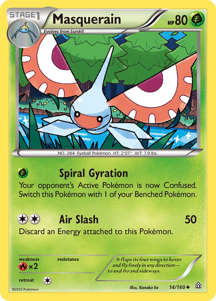 Masquerain 014/160 — Primal Clash (English Pokémon TCG card)