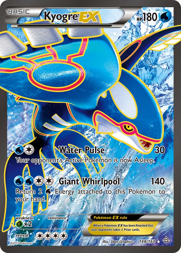Kyogre-EX 148/160 — Primal Clash (English Pokémon TCG card)