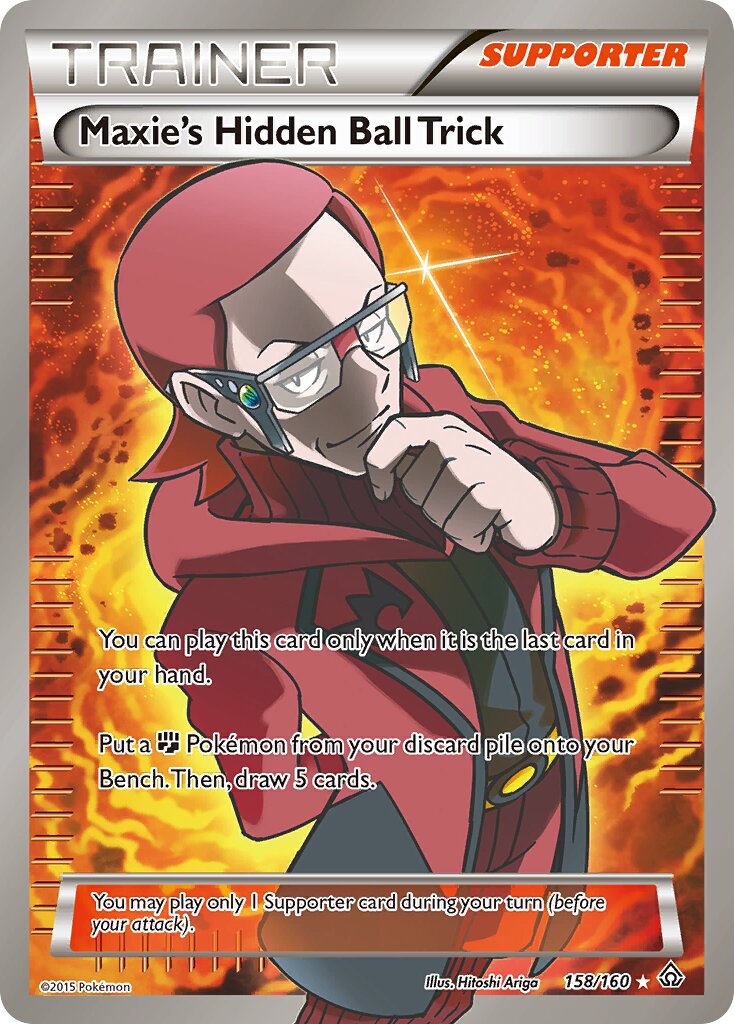 Maxie's Hidden Ball Trick 158/160 — Primal Clash (English Pokémon TCG card)