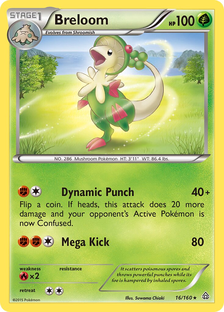 Breloom 016/160 — Primal Clash (English Pokémon TCG card)