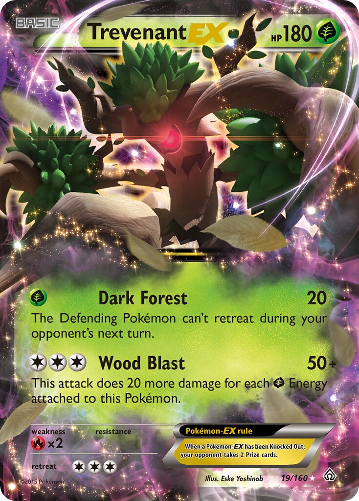 Trevenant-EX 019/160 — Primal Clash (English Pokémon TCG card)
