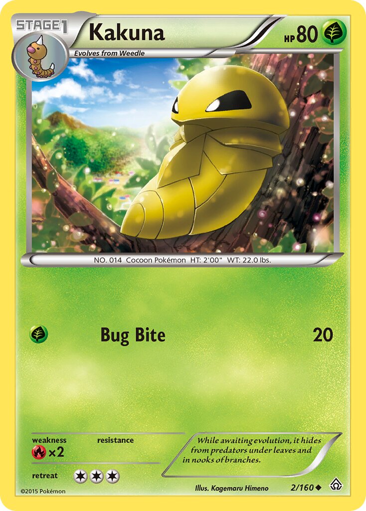 Kakuna 002/160 — Primal Clash (English Pokémon TCG card)