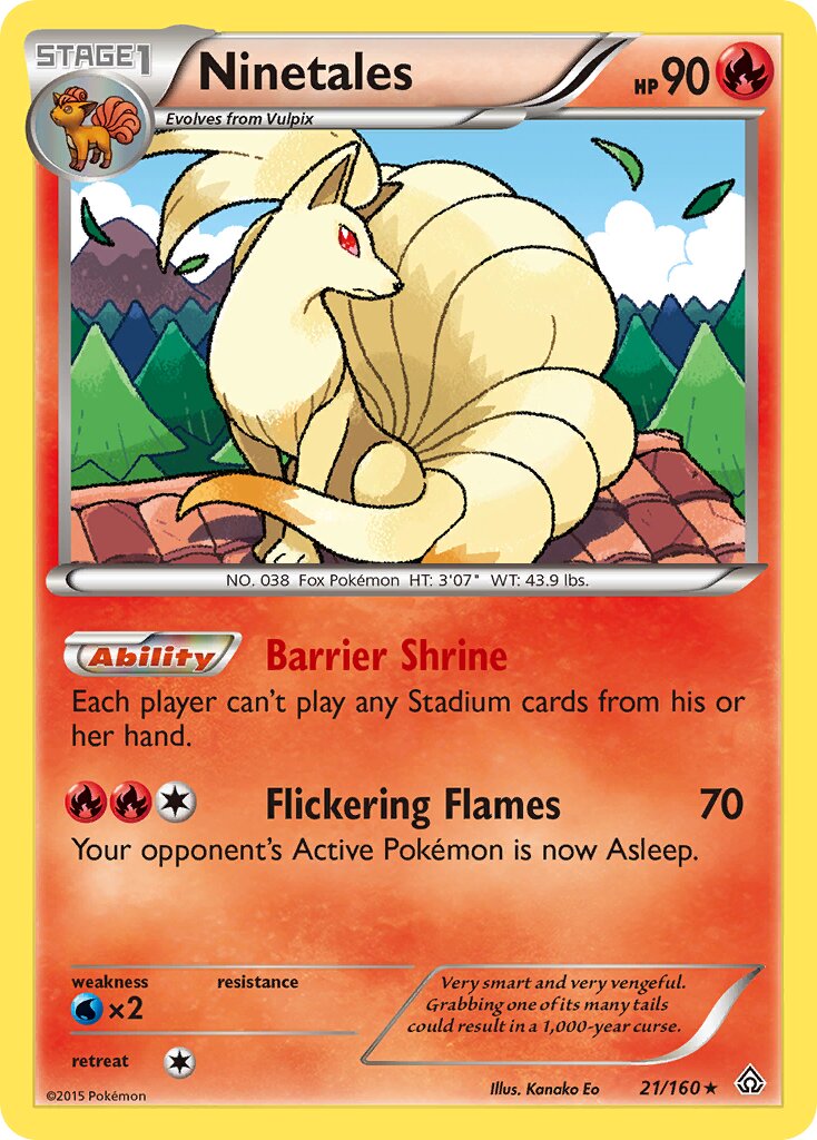 Ninetales 021/160 — Primal Clash (English Pokémon TCG card)