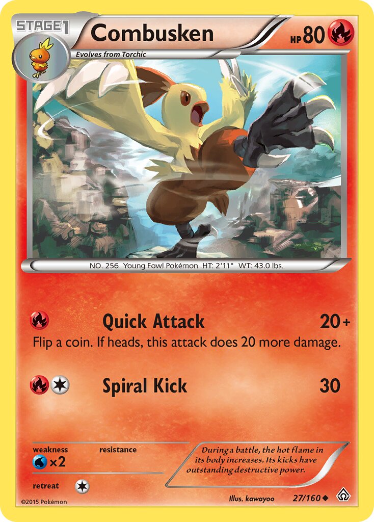 Combusken 027/160 — Primal Clash (English Pokémon TCG card)