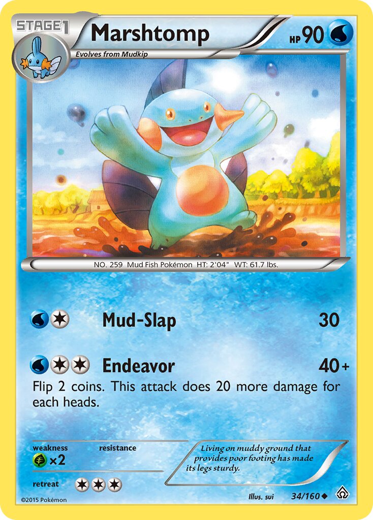 Marshtomp 034/160 — Primal Clash (English Pokémon TCG card)