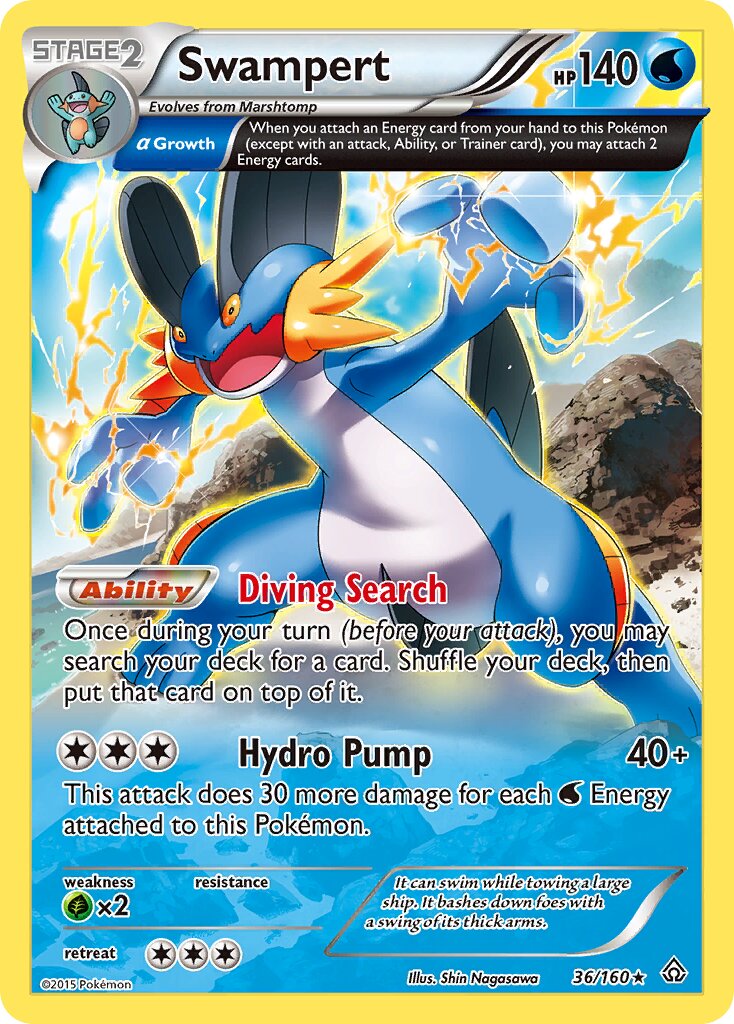 Swampert 036/160 — Primal Clash (English Pokémon TCG card)
