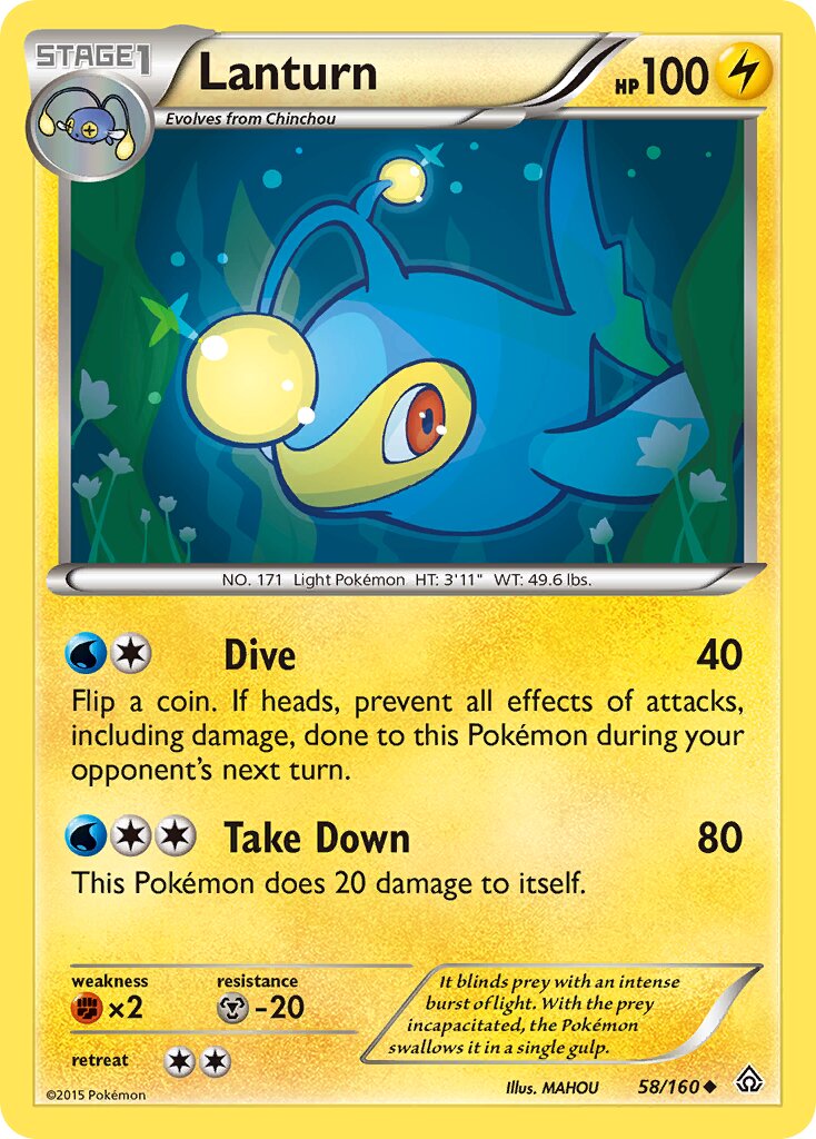 Lanturn 058/160 — Primal Clash (English Pokémon TCG card)